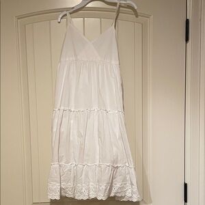 White Sleeveless Tiered Sundress